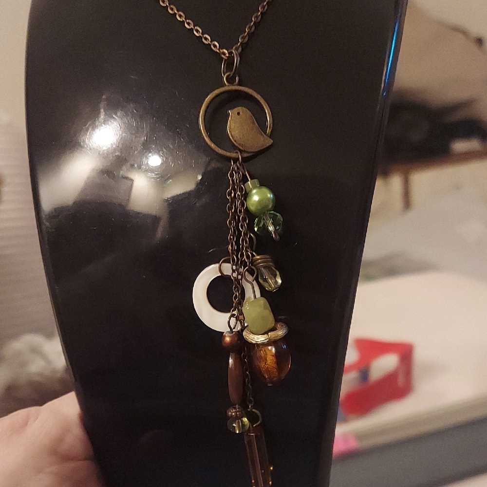 Charming Bird Pendant Necklace with Beads